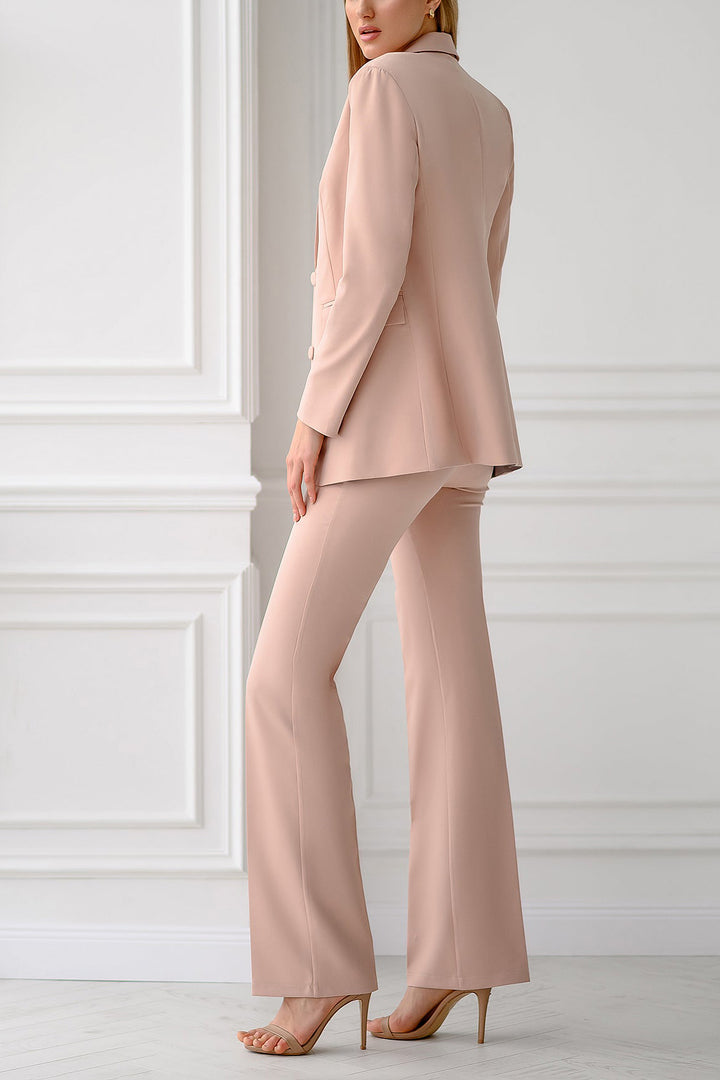 3 Piece Peak Lapel Double Buttons Slim Fit Women Suit (Blazer+Vest+Pants）