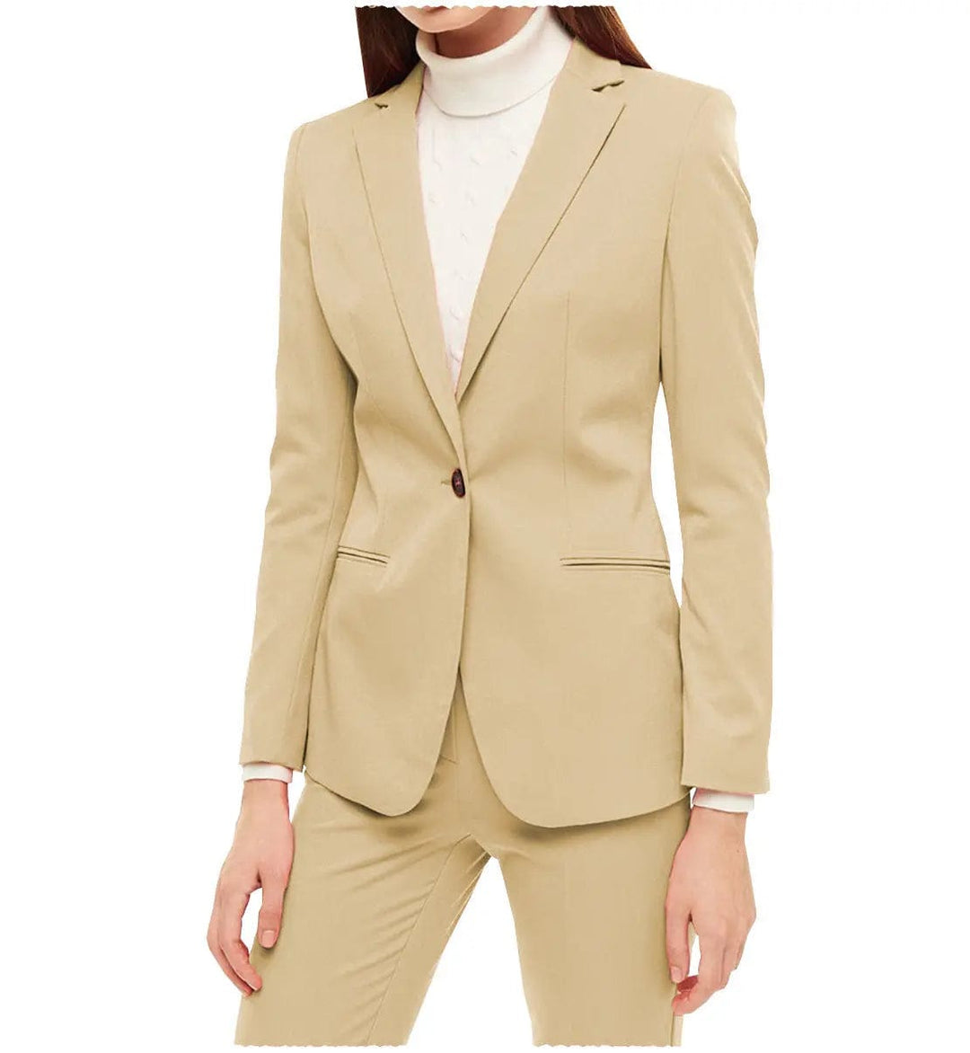 solovedress Business 2 Pieces Women Suit Notch Lapel Blazer
