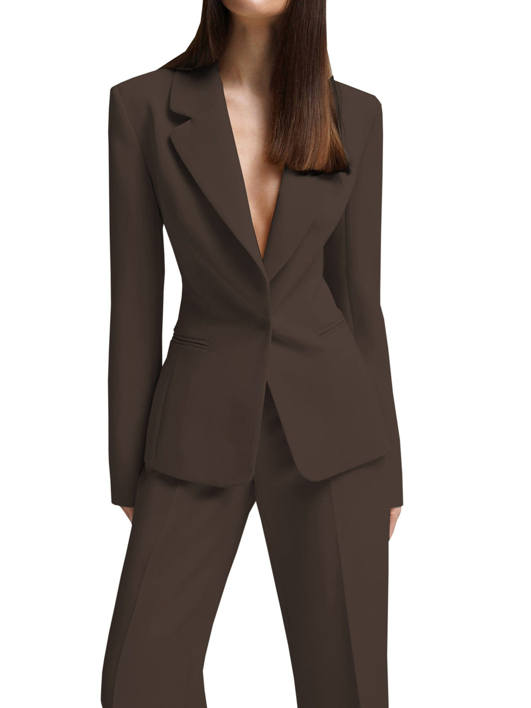 solovedress Women's Stylish Casual Suit 2 Piece Single Buttons Notch Lapel Blazer (Blazer+Pants)